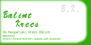 balint krecs business card